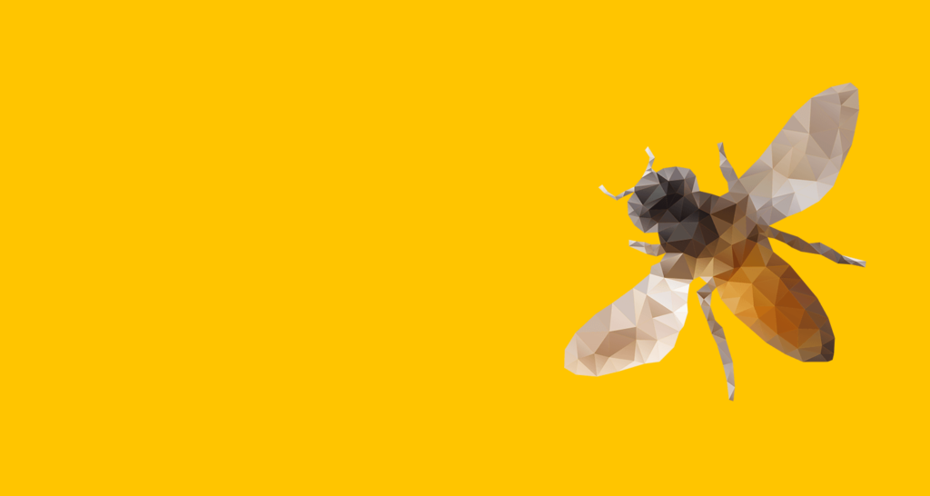 pixelated fly on yellow background