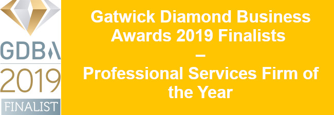 Gatwick Diamond Business Awards 2019 Finalist 2019 banner, Accountancy Firm of the year