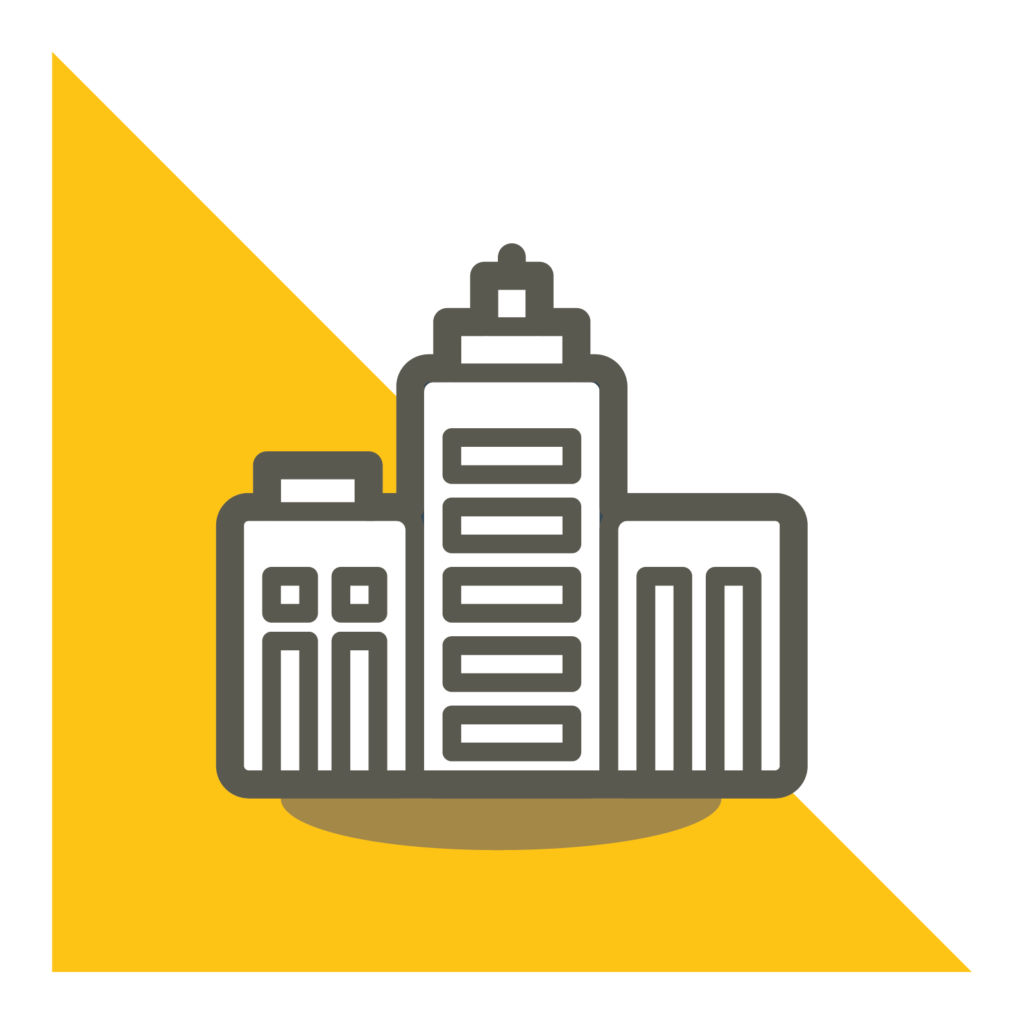 high rise properly on yellow background