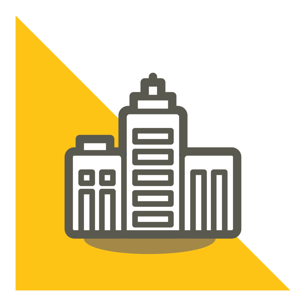 high rise properly on yellow background