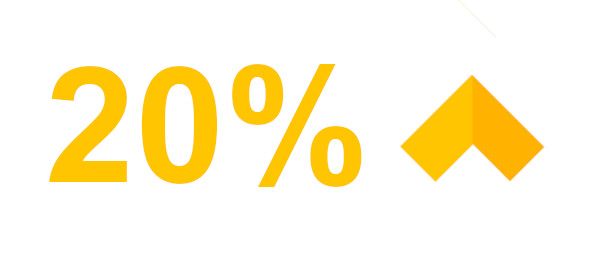 20%' increase graphic