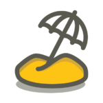Menzies sand and umbrella icon