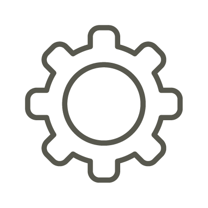 An icon of a gear, representing settings.