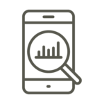 An icon of a graph on a phone screen.