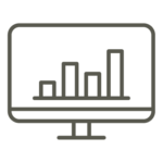 An icon of a graph on a screen.